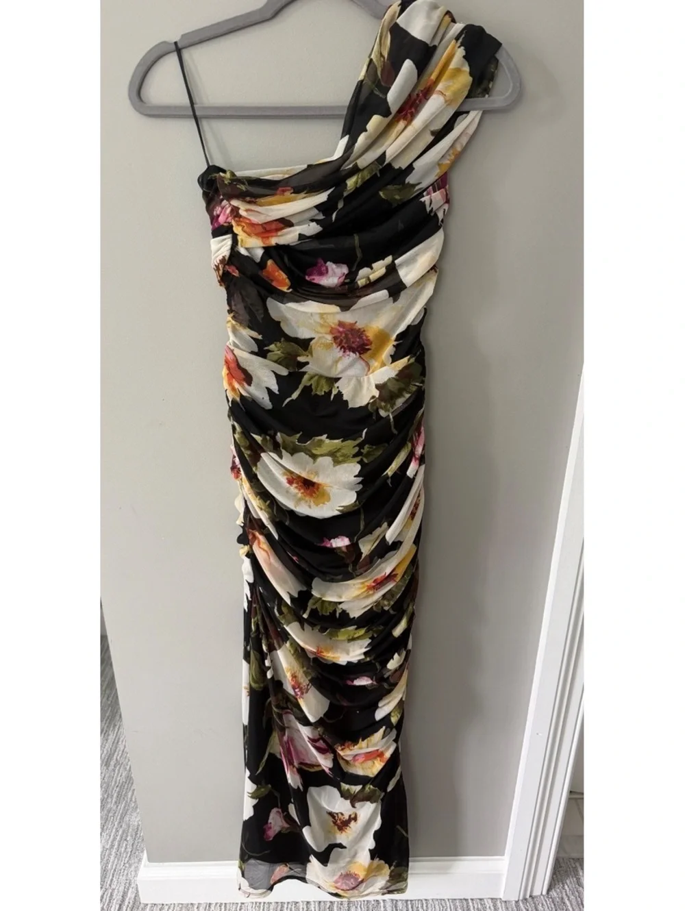 Abercrombie & Fitch Floral Mesh Maxi Dress